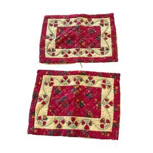 Vntg colorful pillow sham shabby chic colorful festive 100% cotton Made in India